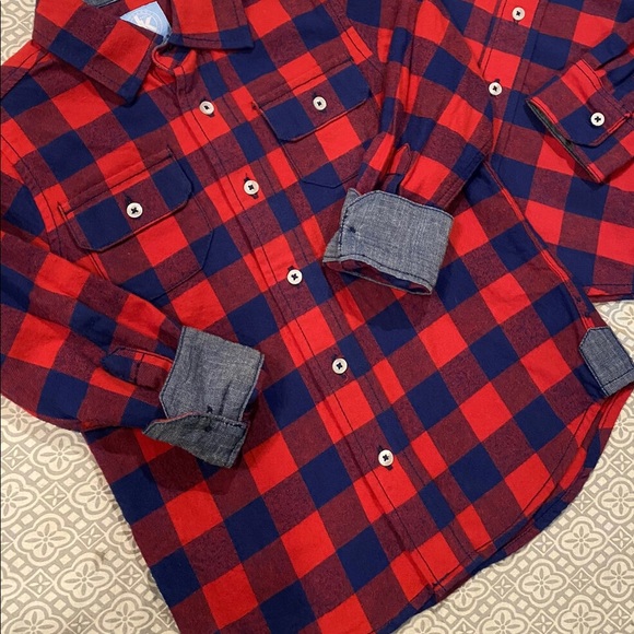 NWT-Boys Buffalo Plaid Button-up Shirt - Picture 8 of 12